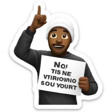 people protest holding a poster in their hand sticker