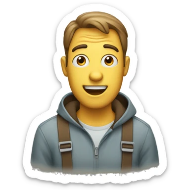 surprised man with new idea sticker