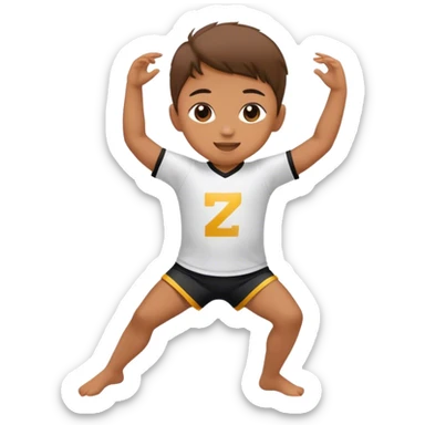 bambino che balla con la maglia del n sticker