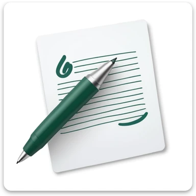 hand writing with dark green and white pen on white sheet, modern minimalism sticker