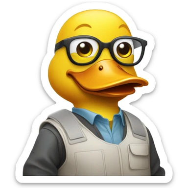 humanoid duck dressed as a software engineer sticker