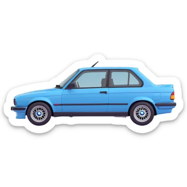 BMW E30 side profile, stylized sticker