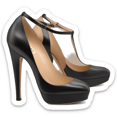 VALENTINO Tan-go PLATFORM PUMP black sticker