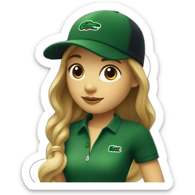Lacoste bag girl with black lacoste hat sticker