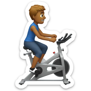 Someone being very awkward on a spin bike sticker