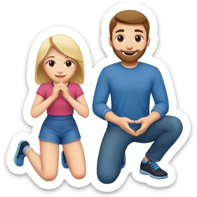 can u do a girl on her knees in front of her boyfriend  sticker