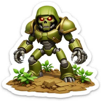 3D, cinematic ultra detailed 32k HD Doom srhoom in pvz 1, brought to life with stunning visual details, each lash, eye, and hair is shown in stunning detail, rich textures, visually rich, so lifelike that it feels like it could leap off the page at any moment sticker