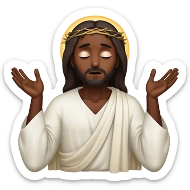 Dark skin christ Jesus injured eyes closed  sticker
