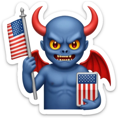 A demon holding 9/11 sticker