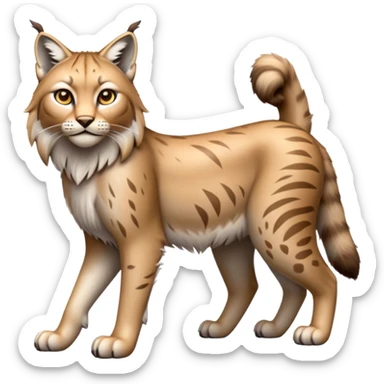 Cinematic-Lynx-Realistic-Full-Body-Standing on all fours-Emoji – head tilted dramatically, fur with faint spotting, long legs and large paws poised elegantly, simplified yet realistic focused features, highly detailed, glowing with an almost sarcastic glow. sticker