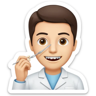 Tooth extracted by tweezer holder by dentist  sticker