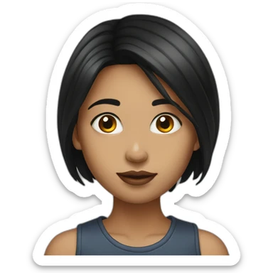 thin-girl-blackhair-tinny-lips sticker