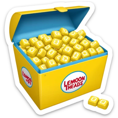 A movie theater box of lemonheads candy sticker