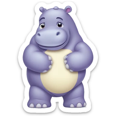 Hippo and Care-Bear Hugging sticker
