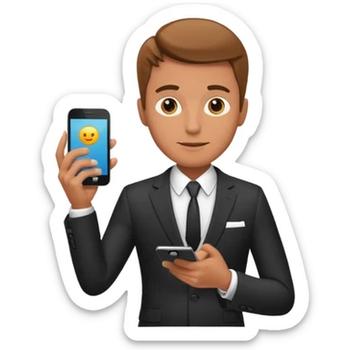 Earn money show by human with mobile.add reality stylish men sticker