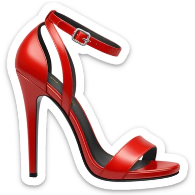 open toe red shiny high heels sandals sticker