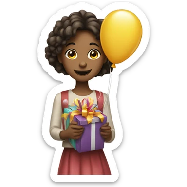 Girl holding birthday balloons with 23 sticker