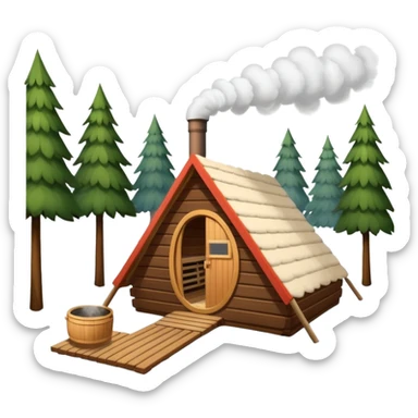 la tent that is a sauna and its smoke out the pipe try one with snow and trees around also
ag den mer som en rundt firkant og sort, også kan det stå SAUNA på sticker