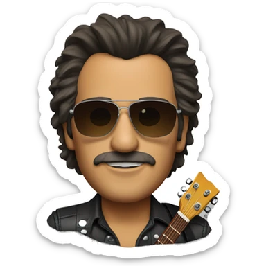 Springsteen with guitar and sunglasses sticker