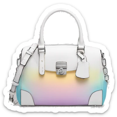 Realistic pastel to white ombre michael kors satchel purse. sticker