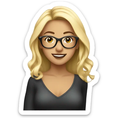 blonde girl wearing glasses dancing bachata sticker