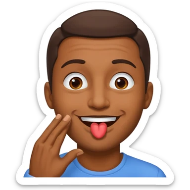 Un homme brun qui envoi un bisous sticker