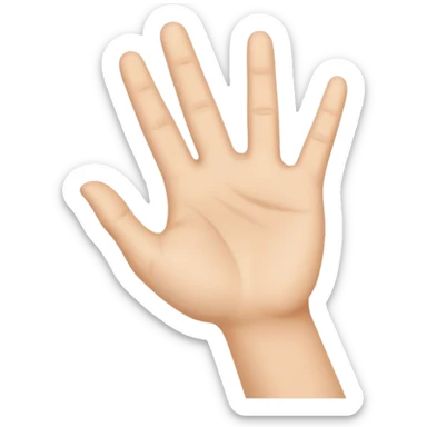 a hand held open with the palm facing upward sticker