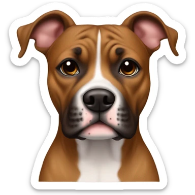 French boxer cross staffie dog brown colour sticker