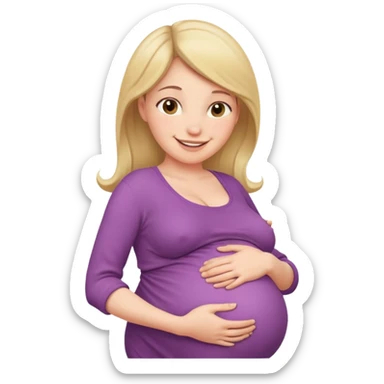 pregnant mother with her hands on womb sideways photo sticker