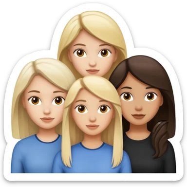 two white brunette girls and a mixed girl with blonde hair  sticker