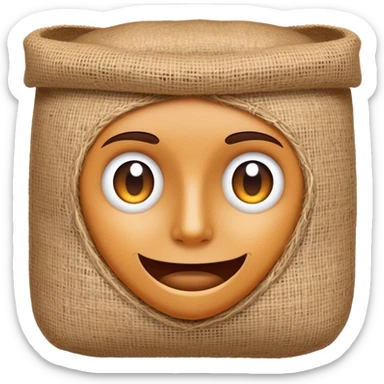 face with burlap sack texture sticker