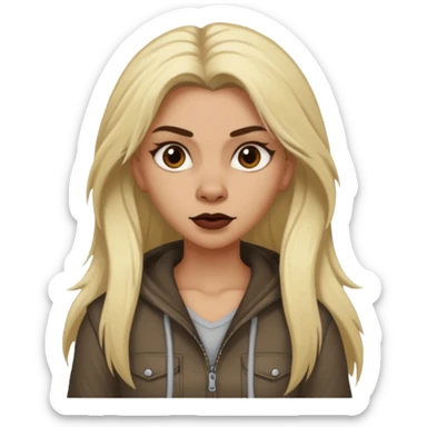 dark brown werewolf woman with long blond hair in casual outfit sticker
