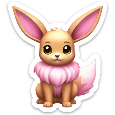 Kawaii Shiny Pink Eevee Full Body sticker