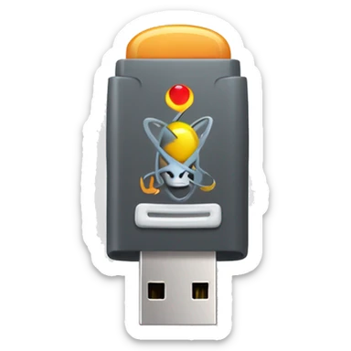 atomic retro flash drive data sticker