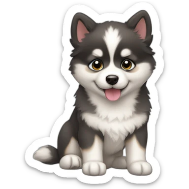 pomsky puppy sticker