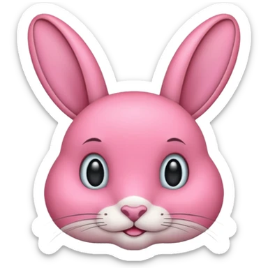 Conejo rosado solo cara  sticker