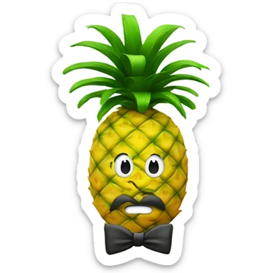 Pineapple with a top hat sticker