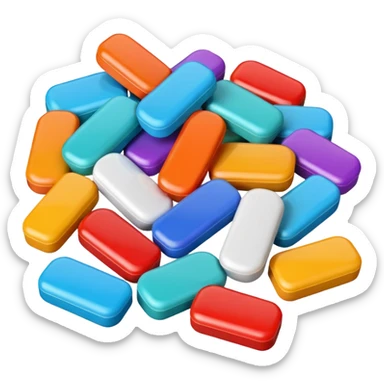 colorful medicine tablets sticker