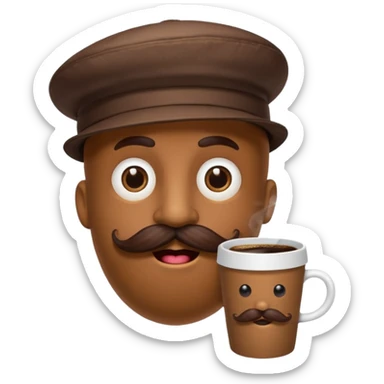 Objeto-mascota: un grano de café antropomorfo

Con bigote, paliacate o sombrero.

Puede cambiar expresión fácilmente (perfecto para emojis).

👉 Emojis:

😎 (grano cool)

🤎 (amor al café)

😴 (antes del café)

⚡ (después del café)

 sticker