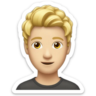 Ein 21-jähriger Junge mit blonde Haare und halbe Bad und Schnurrbart und ein Augenbrauen cut sticker