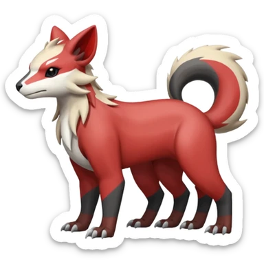 Shiny Brown Red Black Grey White Beige Linoone-Absol-Trico-Hybrid (Full body) sticker
