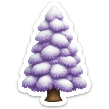 Snowy lilac Christmas tree sticker