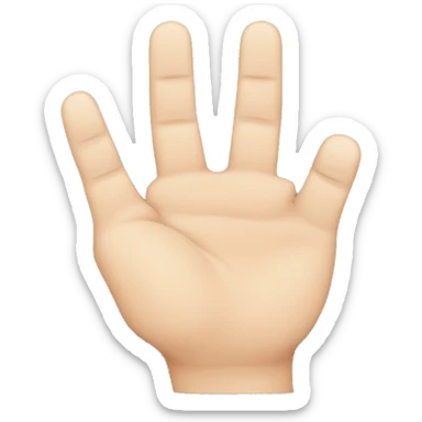 hand with three fingers raised: the index finger, middle finger, and thumb. The other fingers (ring and pinky) should be folded down.  sticker