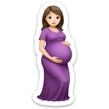 very heavily pregnant overdue woman with very  elarge belly  sticker