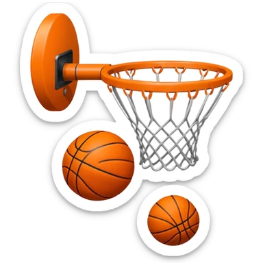 Basketball going through hoop sticker