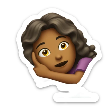 girl in bed with cellphone sticker