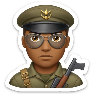 african-american mercenary with eye-patch sticker