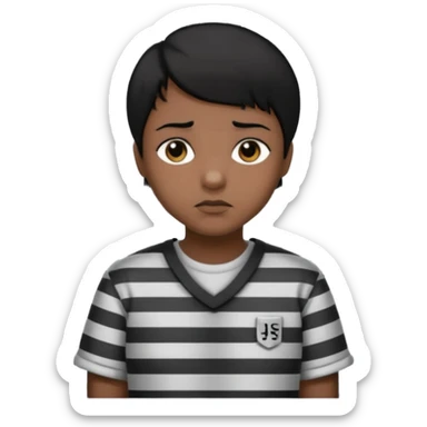 persona trileña de pelo corto negro tras las rejas de una carcel sticker