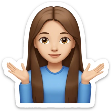 girl with long straight hair doing the welcome pose sticker
