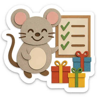Change the mouse's face so the eyes have a laughing expression, while all other design elements remain unchanged sticker